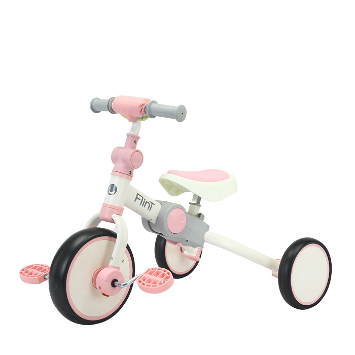 Трехколесный трансформер BubaGO Flint white/pink