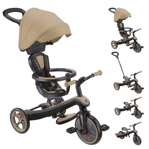 Трехколесный велосипед-беговел Globber Trike Explorer 4in1 песочный