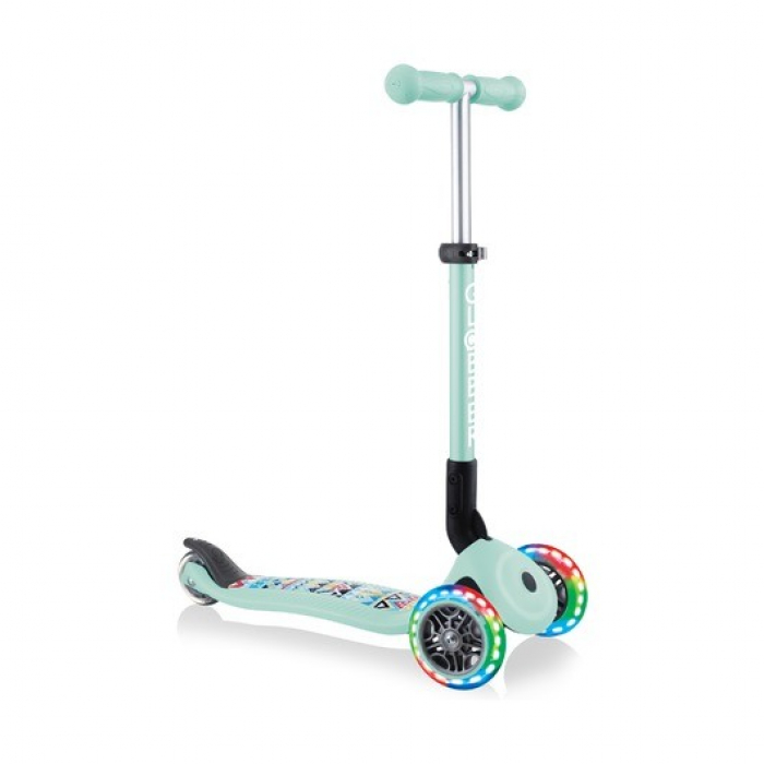 Самокат Globber Junior Foldable Fantasy Lights мятный