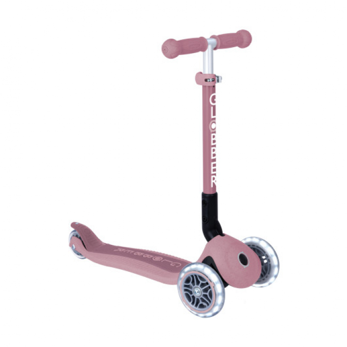 Самокат Globber Junior Foldable Lights Ecologic ягодный