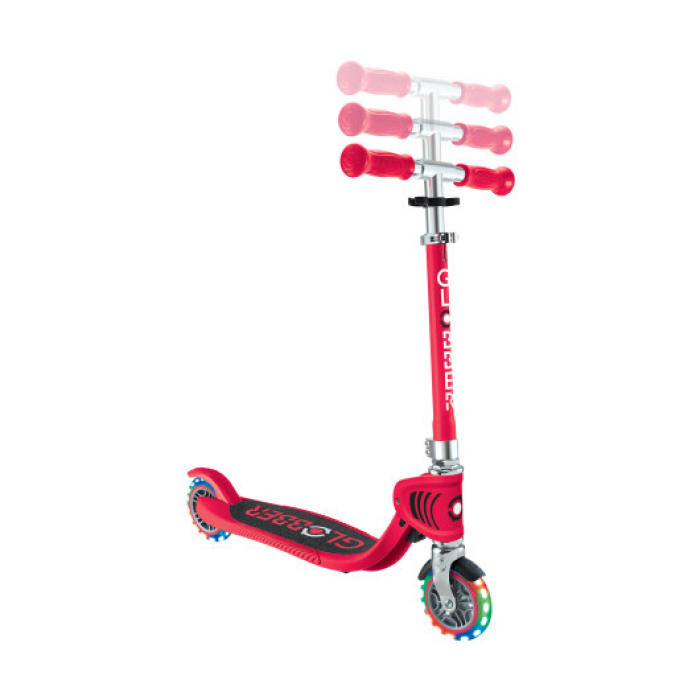 Самокат Globber Flow Foldable Junior Lights красный