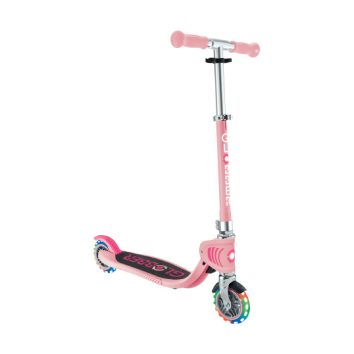 Самокат Globber Flow Foldable Junior Lights пастельно-розовый