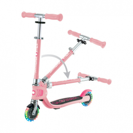 Самокат Globber Flow Foldable Junior Lights пастельно-розовый