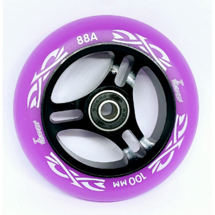 Колесо для самоката Haevner 100мм ABEC-9 фиолетовый/черный 1шт