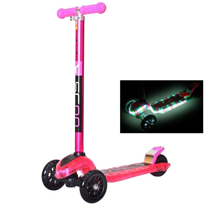 Самокат Y-Scoo Maxi Laser Show pink metallic