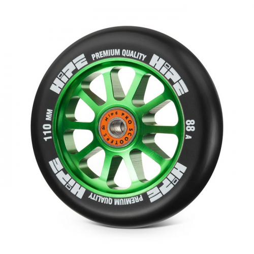 Колесо для самоката Hipe 10Spoke 110мм green/black 1шт