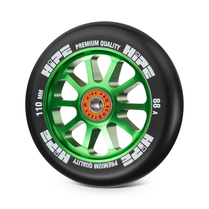 Колесо для самоката Hipe 10Spoke 110мм green/black 1шт