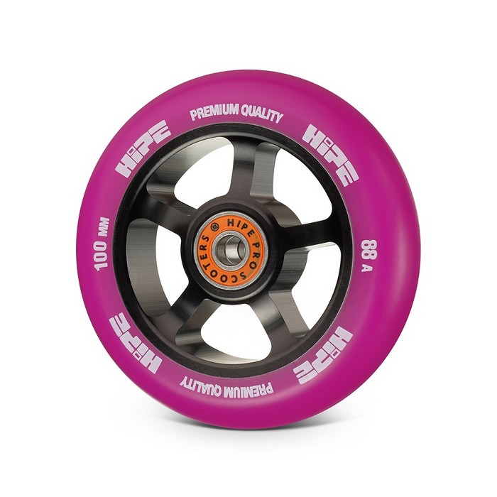 Колесо для самоката Hipe 5Spoke 100мм black/purple 1шт