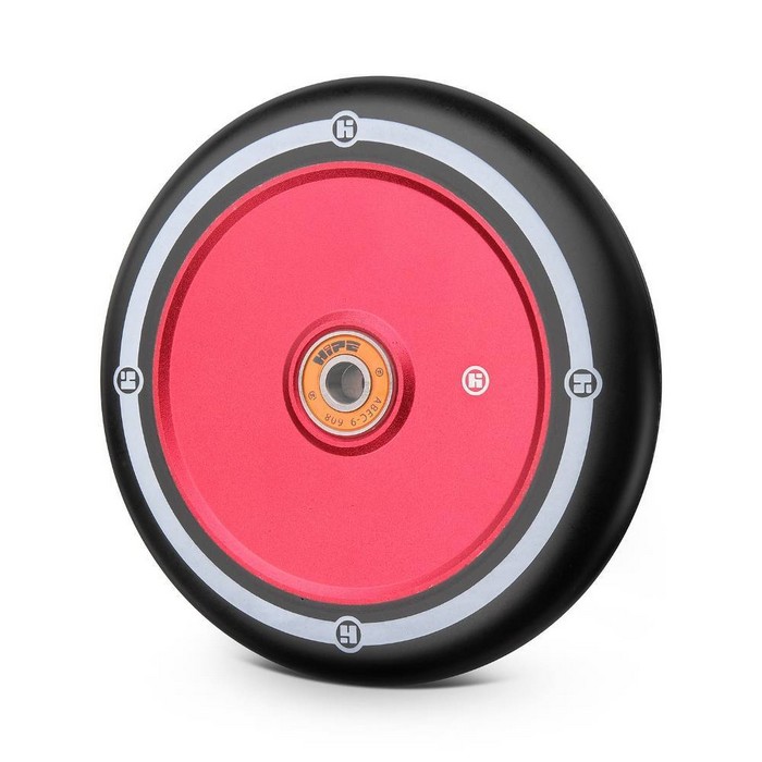 Колесо для самоката HIPE Flat Solid logo 125мм черный/красный 1шт